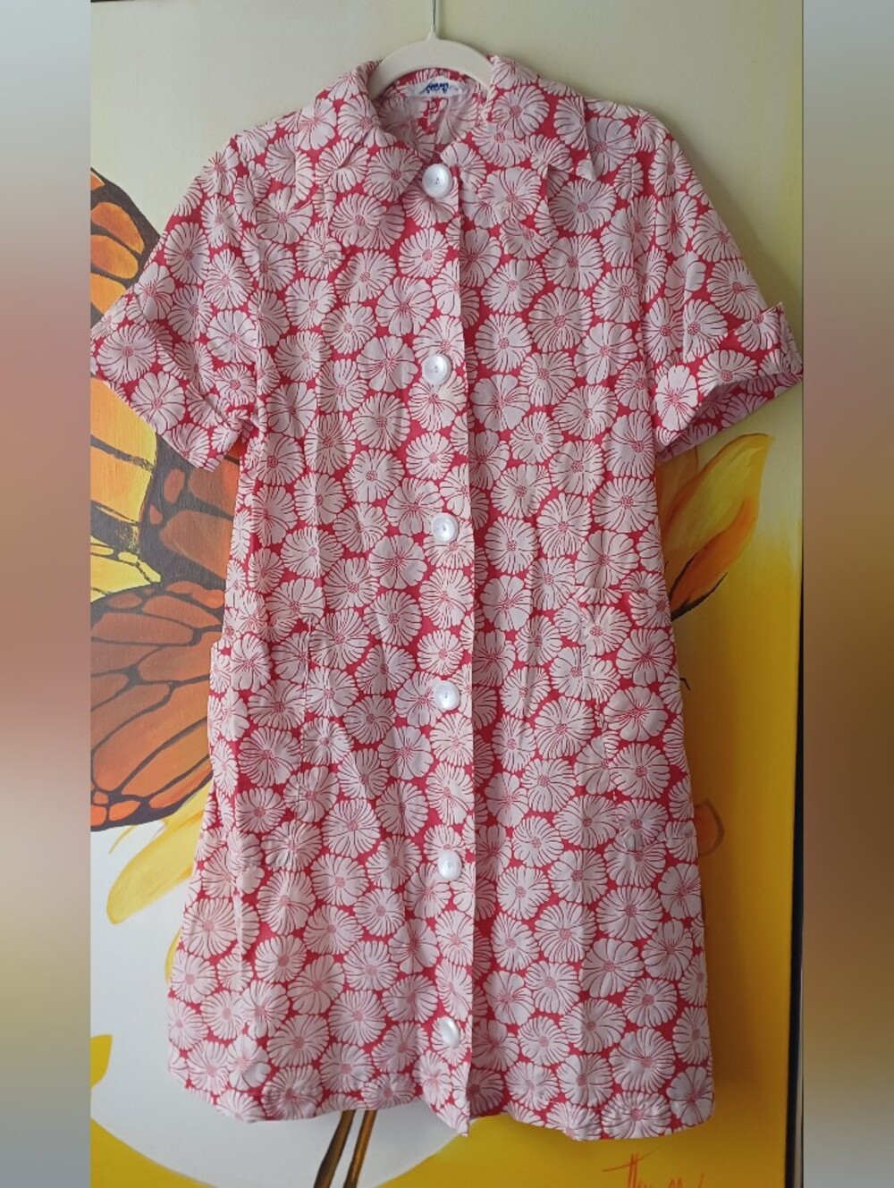 Roberta Lynn of Hollywood Vintage Coral & White Floral Dress